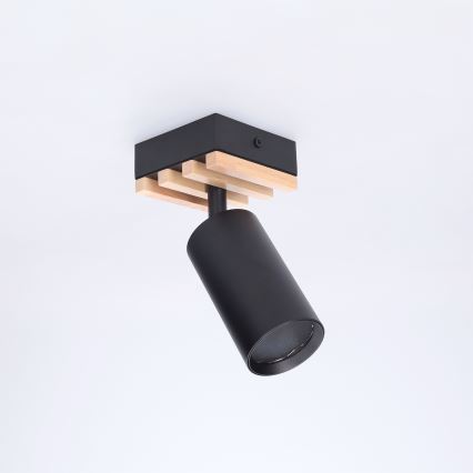 Brilagi - Spotlampa SELE WOOD ACOUSTIC 1xGU10/30W/230V svart/trä