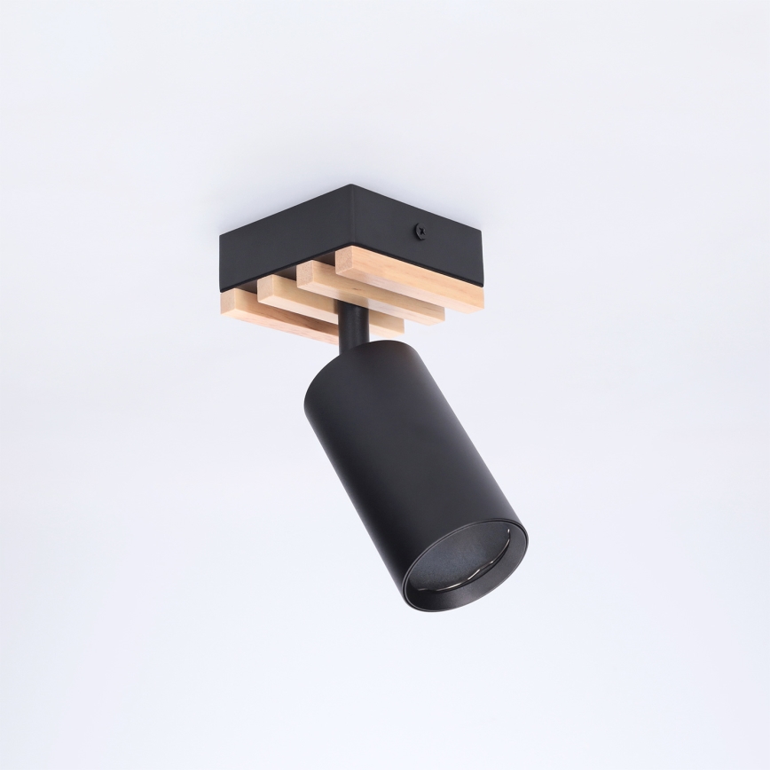 Brilagi - Spotlampa SELE WOOD ACOUSTIC 1xGU10/30W/230V svart/trä