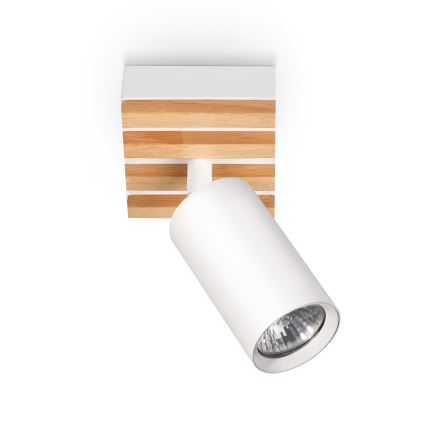 Brilagi - Spotlampa SELE WOOD ACOUSTIC 1xGU10/30W/230V vit/trä