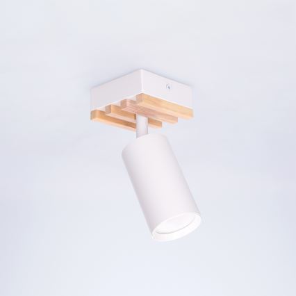 Brilagi - Spotlampa SELE WOOD ACOUSTIC 1xGU10/30W/230V vit/trä