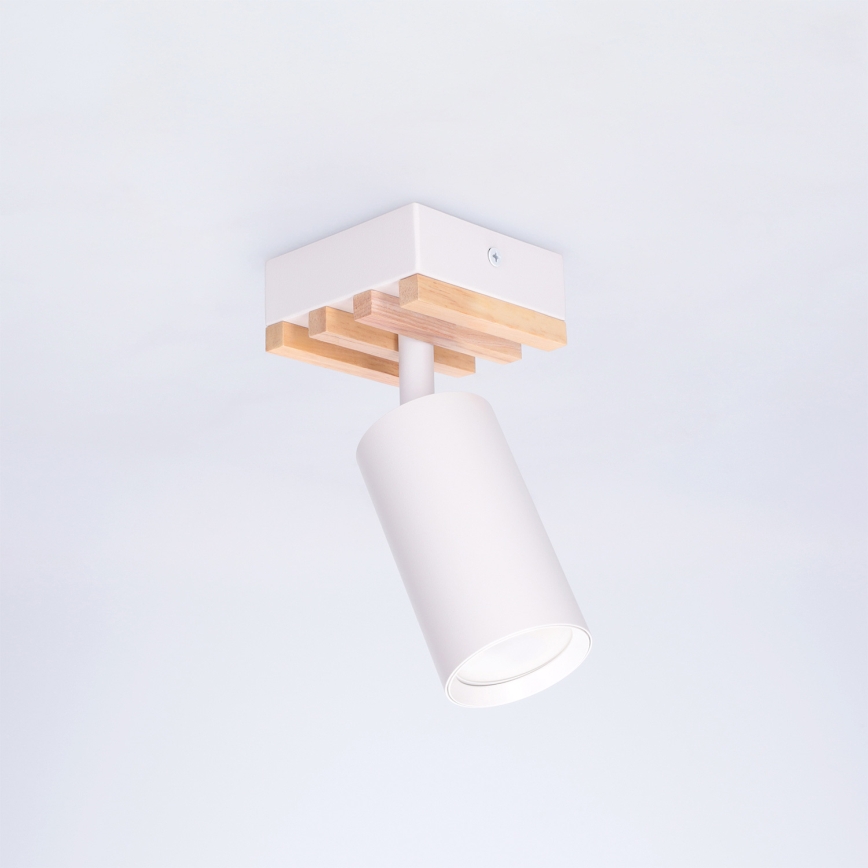 Brilagi - Spotlampa SELE WOOD ACOUSTIC 1xGU10/30W/230V vit/trä