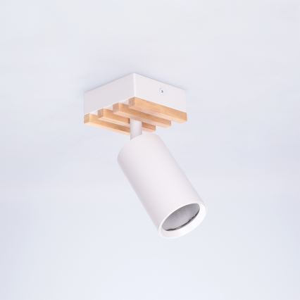 Brilagi - Spotlampa SELE WOOD ACOUSTIC 1xGU10/30W/230V vit/trä
