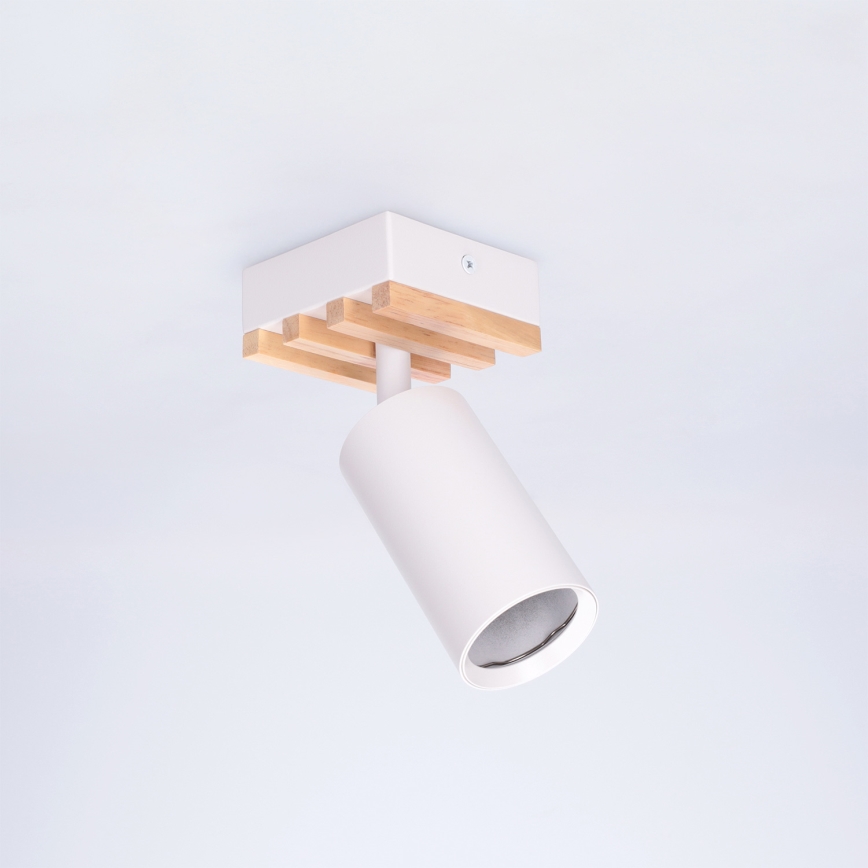 Brilagi - Spotlampa SELE WOOD ACOUSTIC 1xGU10/30W/230V vit/trä