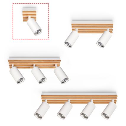 Brilagi - Spotlampa SELE WOOD ACOUSTIC 1xGU10/30W/230V vit/trä