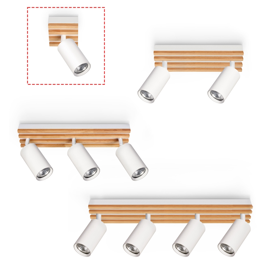 Brilagi - Spotlampa SELE WOOD ACOUSTIC 1xGU10/30W/230V vit/trä
