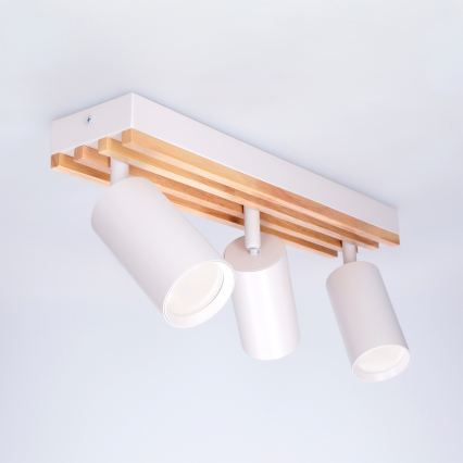 BRILAGI - Spotlampa SELE WOOD ACOUSTIC 3xGU10/30W/230V vit/trä