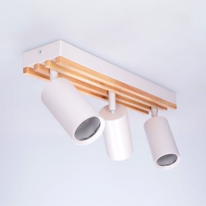 BRILAGI - Spotlampa SELE WOOD ACOUSTIC 3xGU10/30W/230V vit/trä
