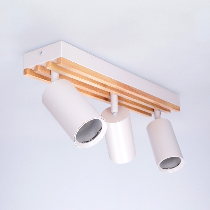 BRILAGI - Spotlampa SELE WOOD ACOUSTIC 3xGU10/30W/230V vit/trä