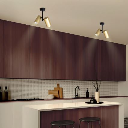 Brilagi - Spotlight SELE VERTICAL 2xGU10/30W/230V svart/guld