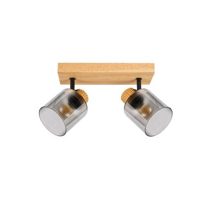 Brilagi - Spottarmatur HYGGE 2xE14/15W/230V trä/rökfärgad