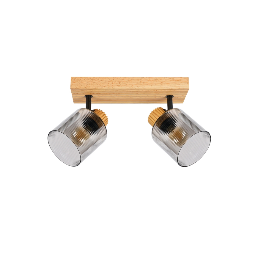 Brilagi - Spottarmatur HYGGE 2xE14/15W/230V trä/rökfärgad