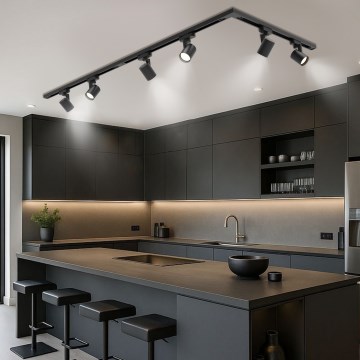 Brilagi - Spottarmatur i skensystem HUSKY 6xGU10/10W/230V svart