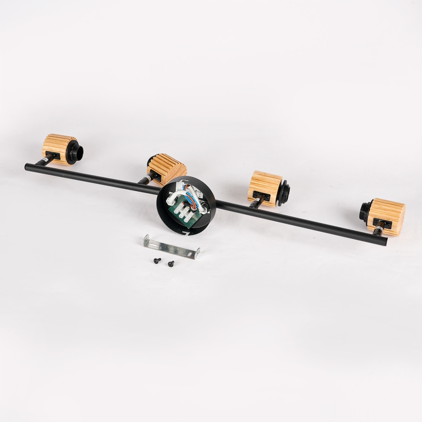 Brilagi - Spottarmatur ODENSE 4xE14/10W/230V trä/svart