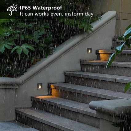 Brilagi - STAIRDOT infälld LED-utomhusarmatur LED/2W/230V svart IP65 fyrkantig