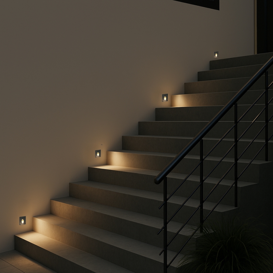 Brilagi - STAIRDOT infälld LED-utomhusarmatur LED/2W/230V svart IP65 fyrkantig