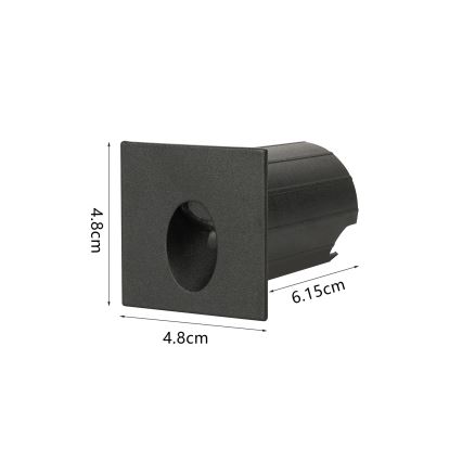 Brilagi - STAIRDOT infälld LED-utomhusarmatur LED/2W/230V svart IP65 fyrkantig