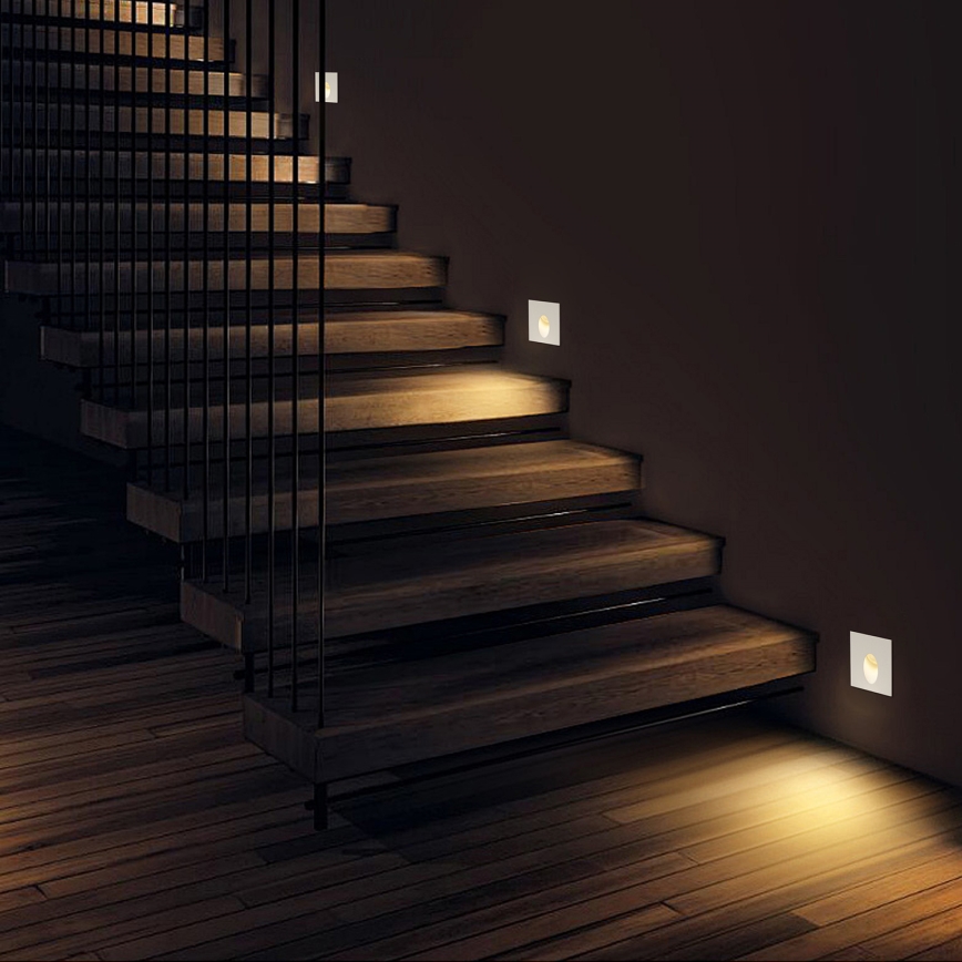 Brilagi - STAIRDOT LED infälld utomhusarmatur 2W/230V, vit, IP65, fyrkantig
