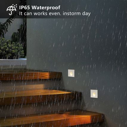 Brilagi - STAIRDOT LED infälld utomhusarmatur 2W/230V, vit, IP65, fyrkantig