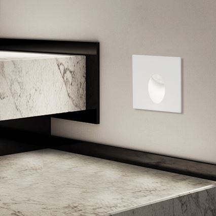 Brilagi - STAIRDOT LED infälld utomhusarmatur 2W/230V, vit, IP65, fyrkantig