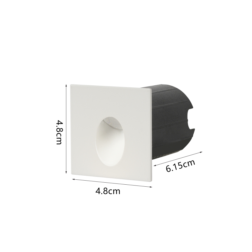 Brilagi - STAIRDOT LED infälld utomhusarmatur 2W/230V, vit, IP65, fyrkantig