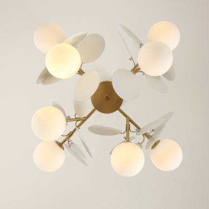 Brilagi - Stångmonterad taklampa BALMO 8xG9/9W/230V Ø 60 cm, guld/vit