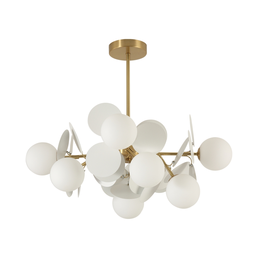 Brilagi - Stångmonterad taklampa BALMO 8xG9/9W/230V Ø 60 cm, guld/vit