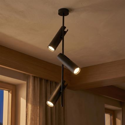 Brilagi - Stångmonterad taklampa BRANCH 3xGU10/30W/230V svart