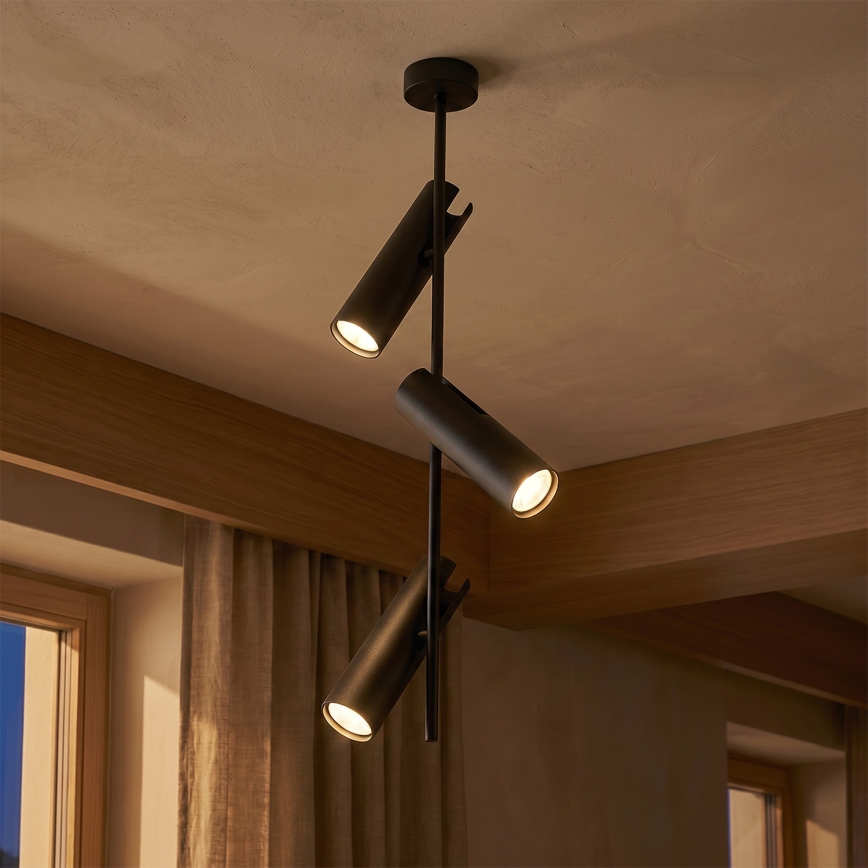 Brilagi - Stångmonterad taklampa BRANCH 3xGU10/30W/230V svart