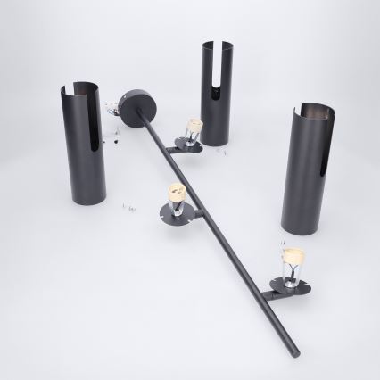 Brilagi - Stångmonterad taklampa BRANCH 3xGU10/30W/230V svart