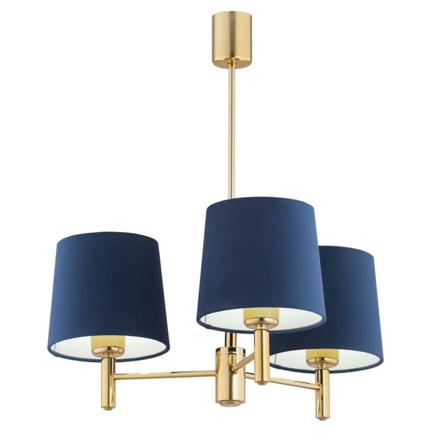 BRILAGI - Stångpendel MONTE 3xE27/60W/230V blå/guld