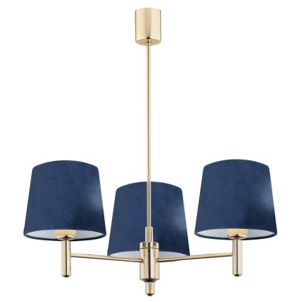 BRILAGI - Stångpendel MONTE 3xE27/60W/230V blå/guld