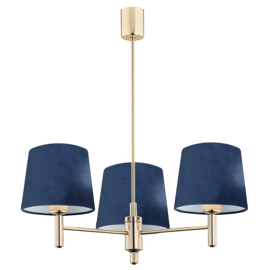 BRILAGI - Stångpendel MONTE 3xE27/60W/230V blå/guld