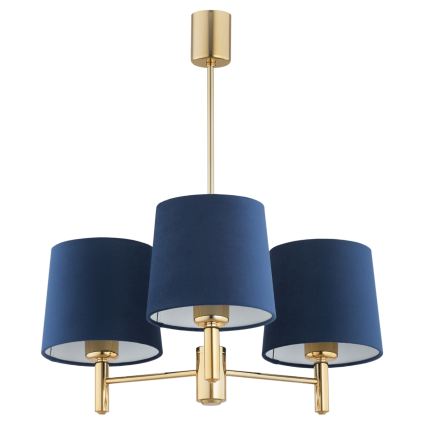 BRILAGI - Stångpendel MONTE 3xE27/60W/230V blå/guld
