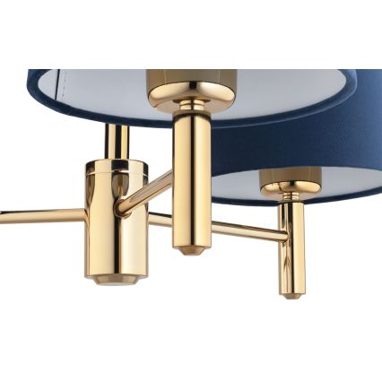 BRILAGI - Stångpendel MONTE 3xE27/60W/230V blå/guld
