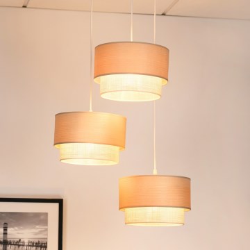 Brilagi - Taklampa ARIZONA BOHO 3xE27/15W/230V beige/vit