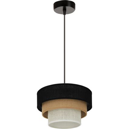 Brilagi - Taklampa ASPEN LUNETA 1xE27/15W/230V Ø 25 cm svart/beige/krämfärgad