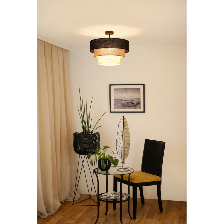 Brilagi - Taklampa ASPEN LUNETA 1xE27/15W/230V Ø 45 cm svart/beige/krämvit