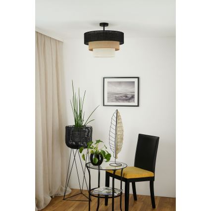 Brilagi - Taklampa ASPEN LUNETA 1xE27/15W/230V Ø 45 cm svart/beige/krämvit