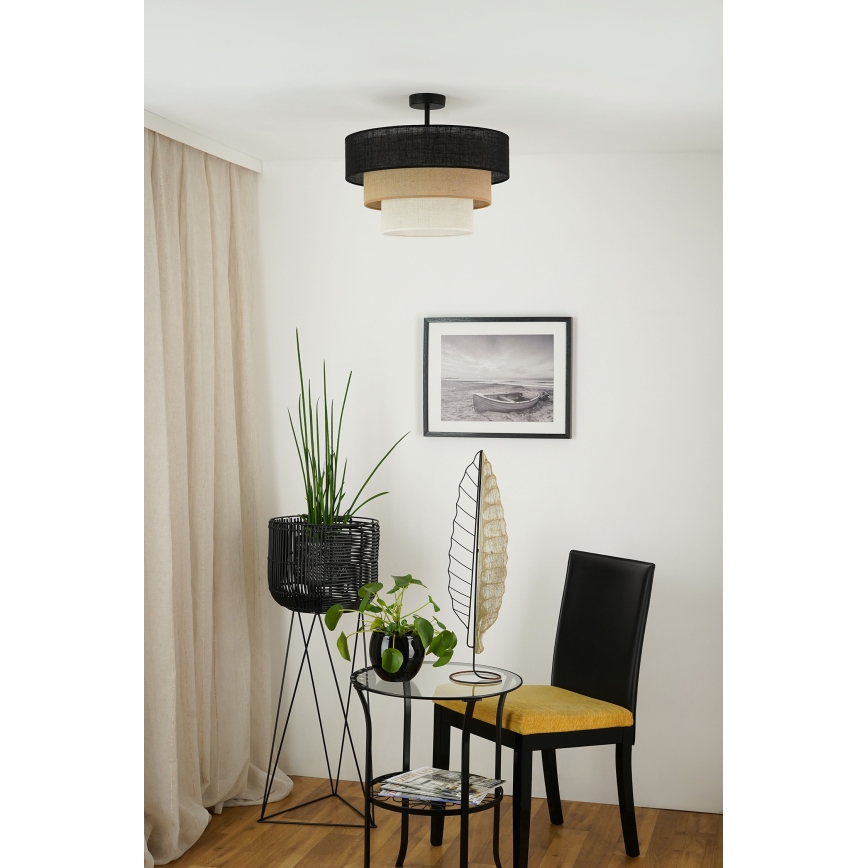 Brilagi - Taklampa ASPEN LUNETA 1xE27/15W/230V Ø 45 cm svart/beige/krämvit