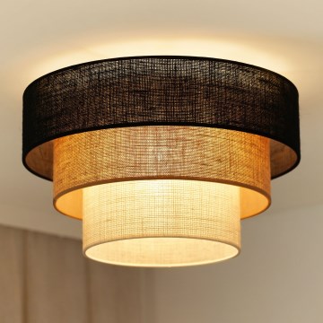 Brilagi - Taklampa ASPEN LUNETA 1xE27/15W/230V Ø 45 cm svart/beige/krämfärgad