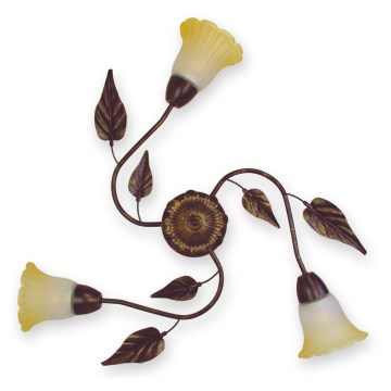 BRILAGI - Taklampa BLOSSOM 3xE27/40W/230V Ø 75 cm patina/mässing