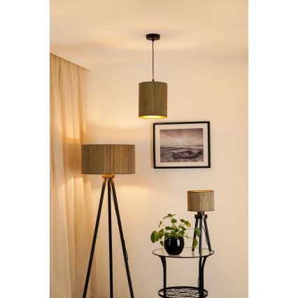 Brilagi - Taklampa BOSTON ROLLER 1xE27/15W/230V Ø 21 cm halm brun/guld