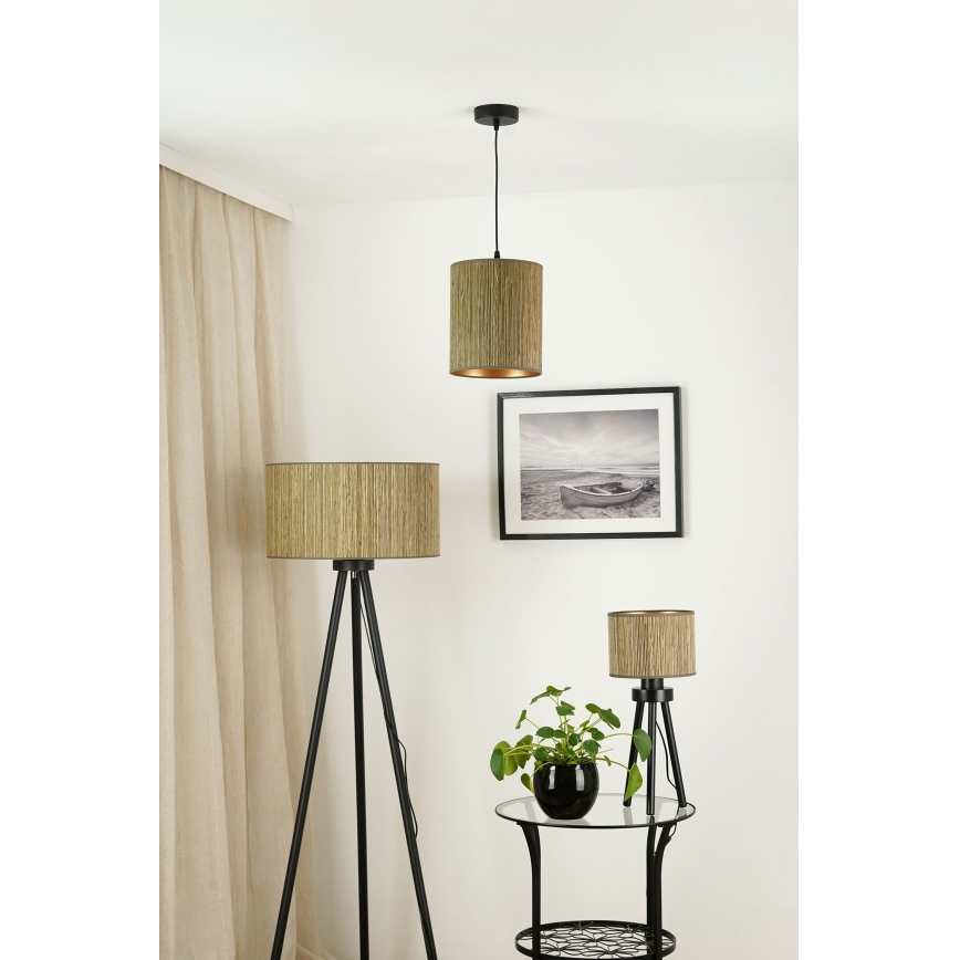 Brilagi - Taklampa BOSTON ROLLER 1xE27/15W/230V Ø 21 cm halm brun/guld
