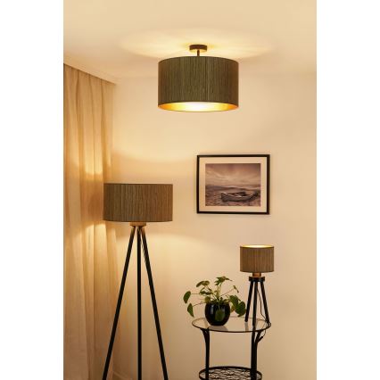 Brilagi - Taklampa BOSTON ROLLER 1xE27/15W/230V Ø 45 cm halm brun/guld