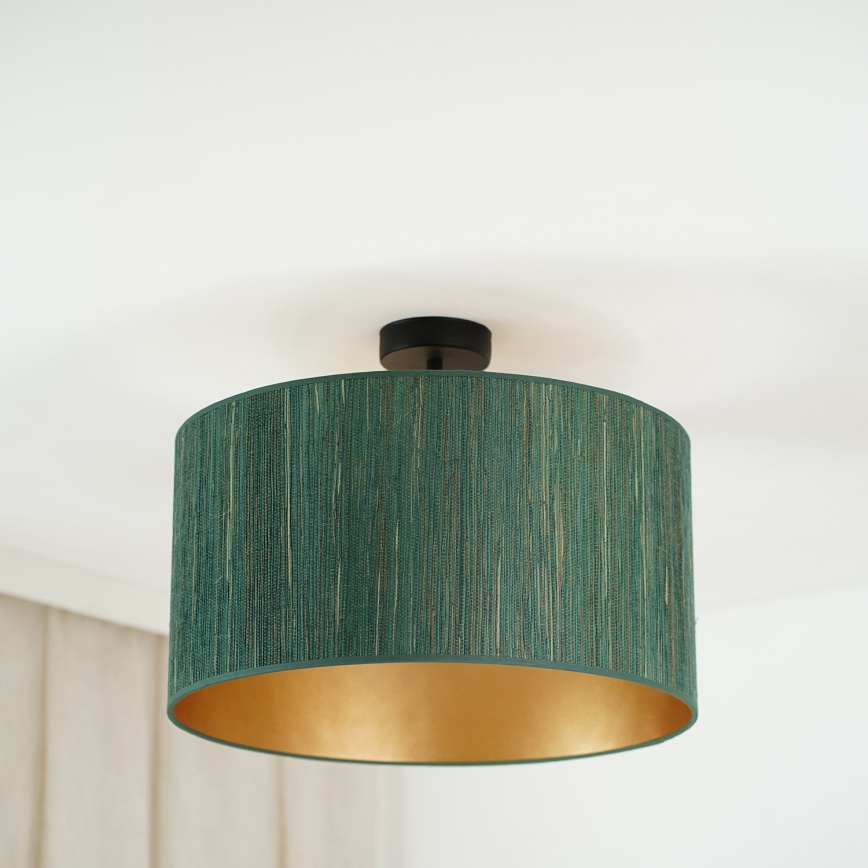 Brilagi - Taklampa BOSTON ROLLER 1xE27/15W/230V Ø 45 cm halm grön/guld