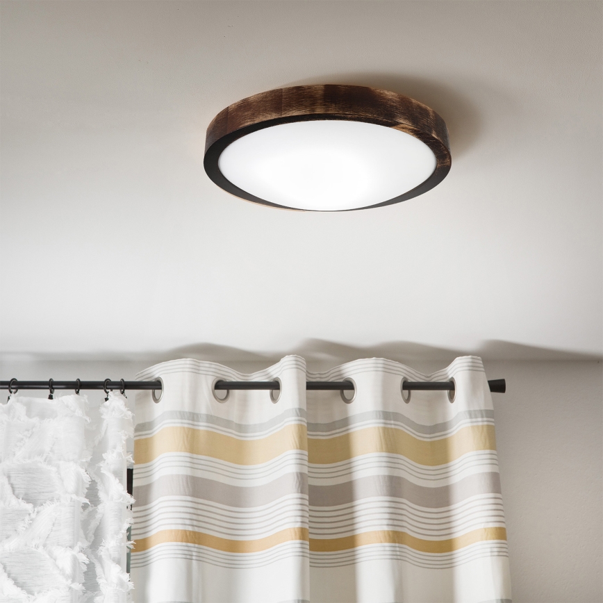 Brilagi - Taklampa CARVALHO SLIM SMOKEY 1xE27/60W/230V ek, diam. 27,5 cm