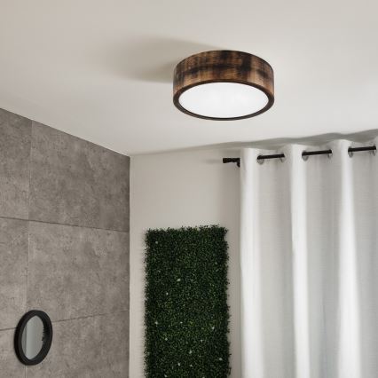 Brilagi - Taklampa CARVALHO SMOKEY 1xE27/60W/230V, ek, Ø 27,5 cm