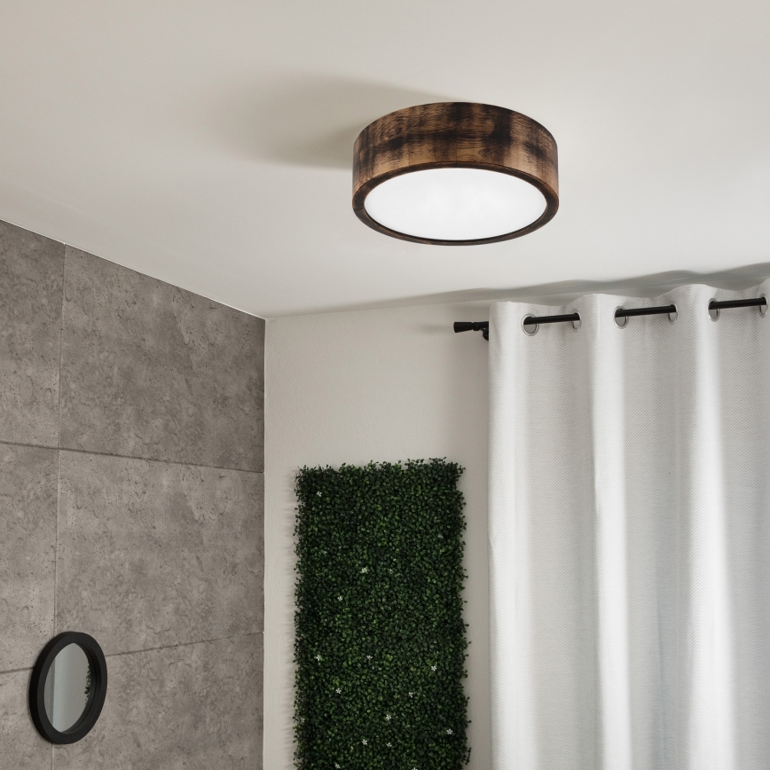 Brilagi - Taklampa CARVALHO SMOKEY 1xE27/60W/230V, ek, Ø 27,5 cm