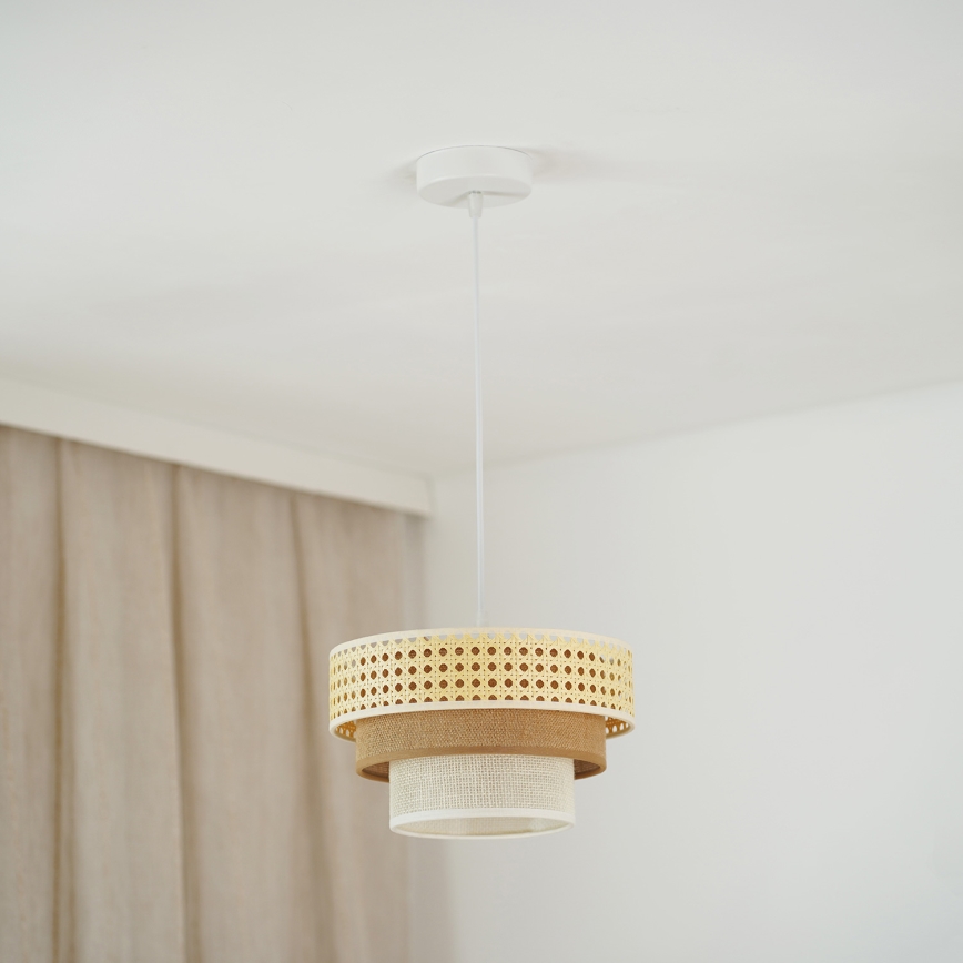 Brilagi - Taklampa CEDAR LUNETA 1xE27/15W/230V Ø 25 cm rotting/brun/krämvit