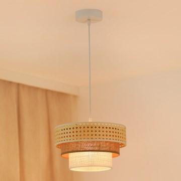 Brilagi - Taklampa CEDAR LUNETA 1xE27/15W/230V Ø 25 cm rotting/brun/krämvit